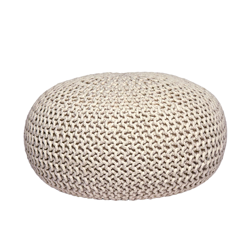 LABEL51 Poef Knitted - Naturel - Katoen - L