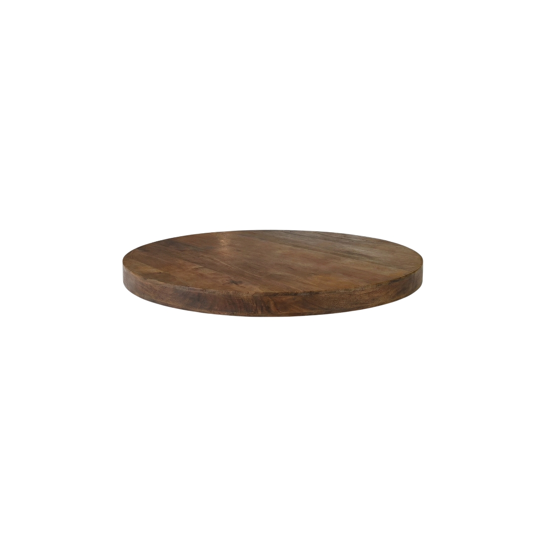 Eetkamertafel I_Tafelblad Rond - Naturel - Mangohout - LABEL51