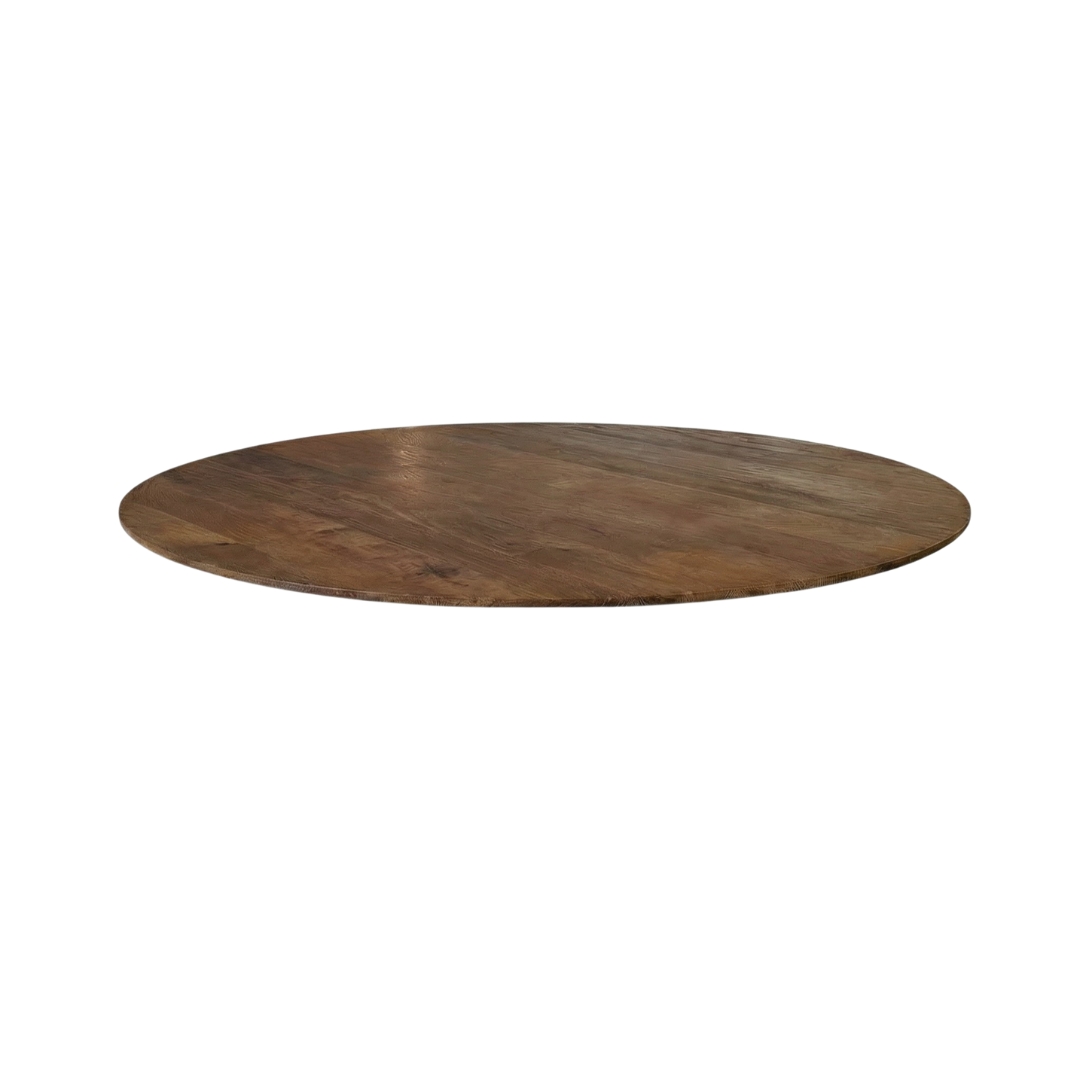 Eetkamertafel I_Tafelblad Rond - Nature Smooth - Bruin - Mangohout - Industrieel - LABEL51