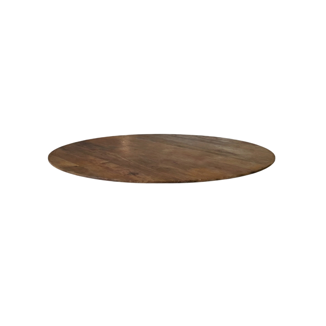 Eetkamertafel I_Tafelblad Rond - Nature Smooth - Bruin - Mangohout - Industrieel - LABEL51