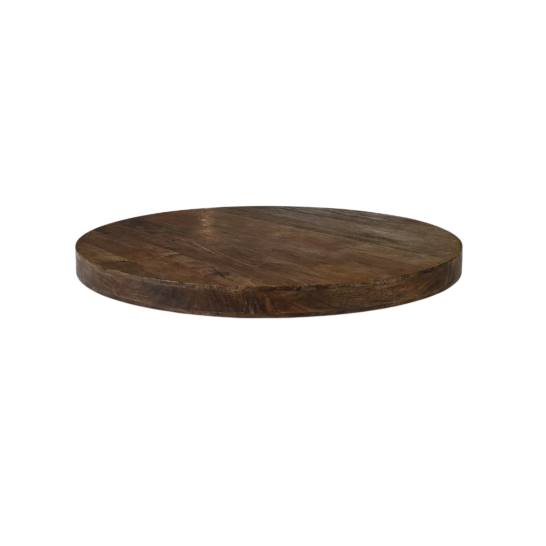 Eetkamertafel I_Tafelblad Rond - Espresso - Bruin - Mangohout - LABEL51