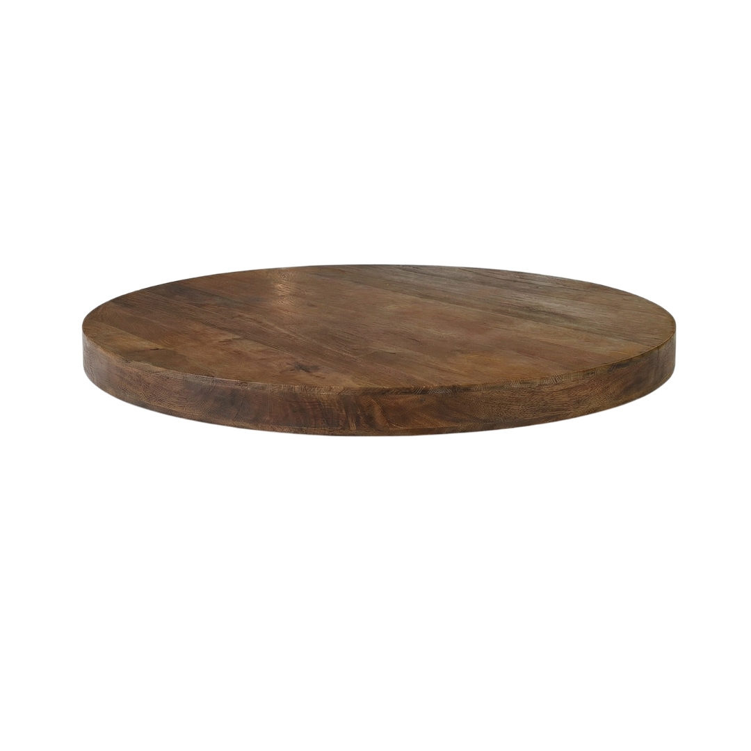 Eetkamertafel I_Tafelblad Rond - Nature Smooth - Bruin - Mangohout - LABEL51