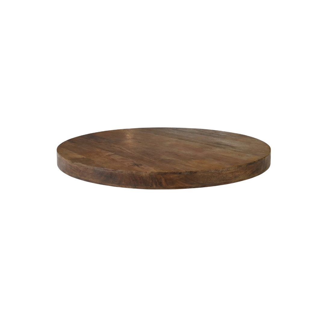 Eetkamertafel I_Tafelblad Rond - Nature Smooth - Bruin - Mangohout - LABEL51