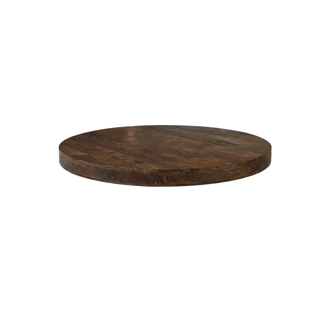 Eetkamertafel I_Tafelblad Rond - Espresso - Bruin - Mangohout - LABEL51