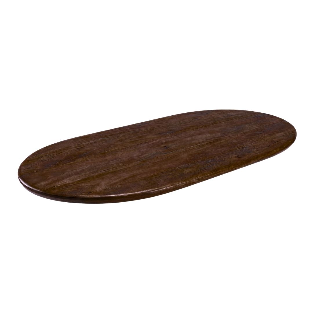 Eetkamertafel I_Tafelblad Halve Cirkel - Espresso - Bruin - Mangohout - LABEL51