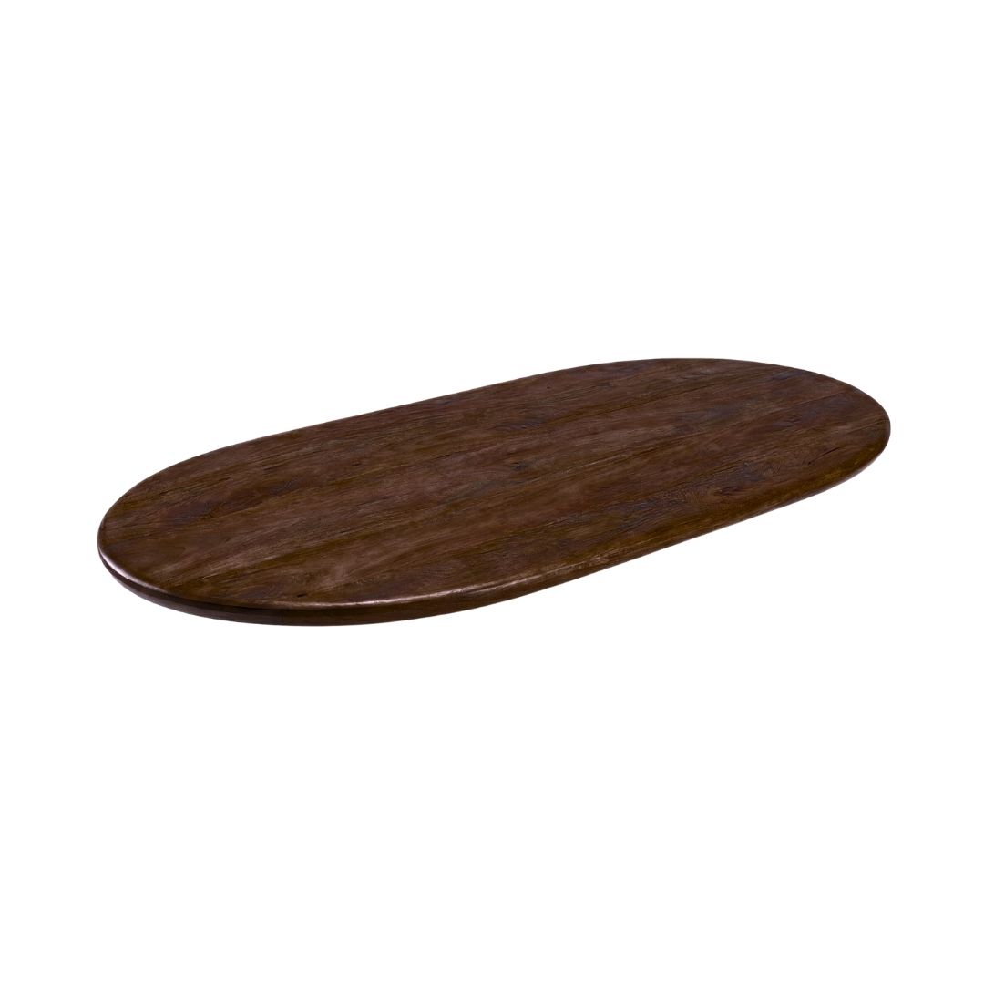 Eetkamertafel I_Tafelblad Halve Cirkel - Espresso - Bruin - Mangohout - LABEL51