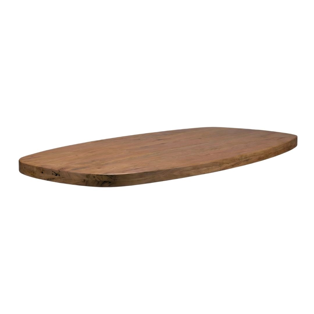 Eetkamertafel I_Tafelblad Deens Ovaal - Nature Smooth - Bruin - Mangohout - LABEL51