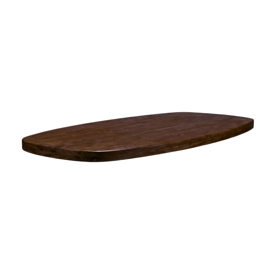 Eetkamertafel I_Tafelblad Deens Ovaal - Nature Smooth - Bruin - Mangohout - LABEL51