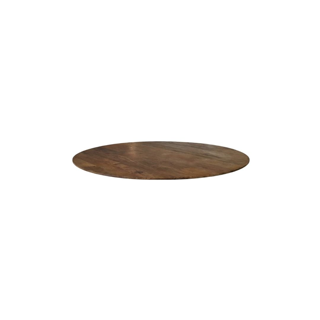 Eetkamertafel I_Tafelblad Rond - Espresso - Bruin - Mangohout - Industrieel - LABEL51