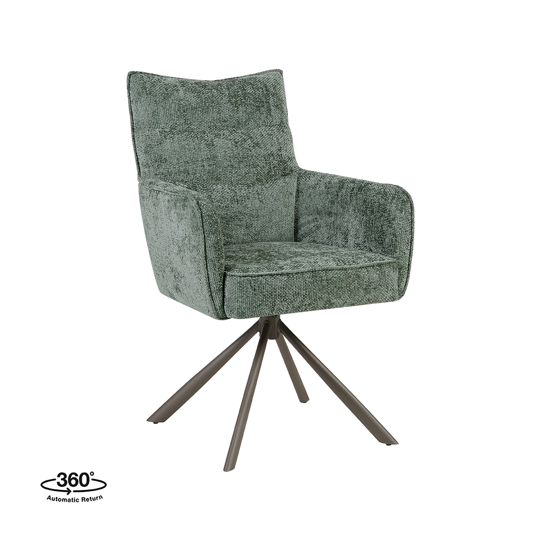 Eetkamerstoel I_Dubai - Zonder armleuning - Hunter - Groen - Haga - LABEL51