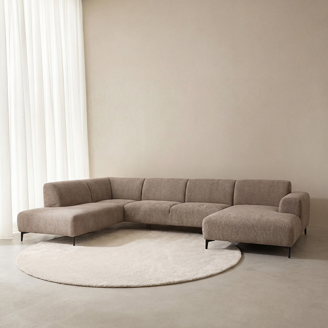 Bank I_Merido - Taupe Raven | Zwart Metaal - Bruin - Velvet - LABEL51