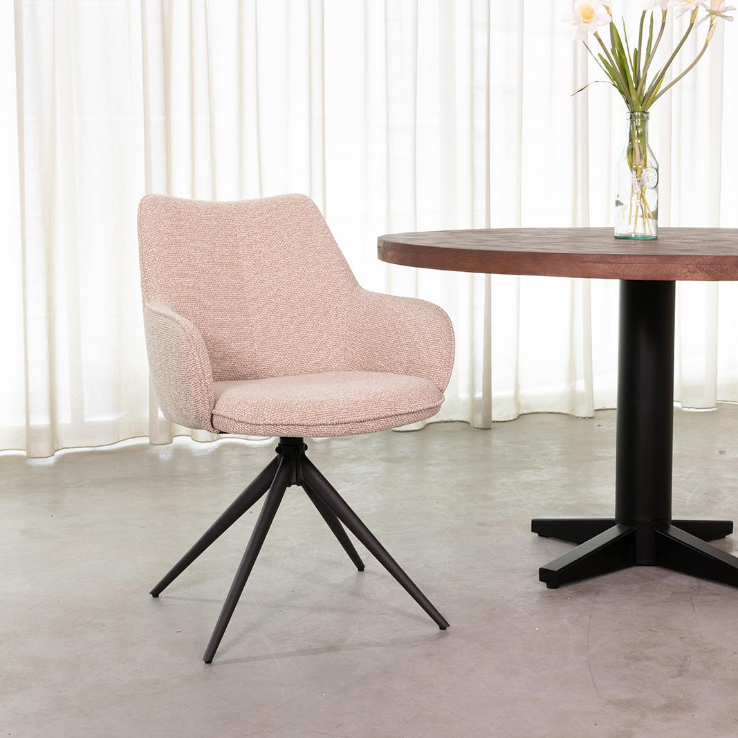 Eetkamerstoel I_Sawa - Zonder armleuning - Naturel Beige - Boucle - LABEL51