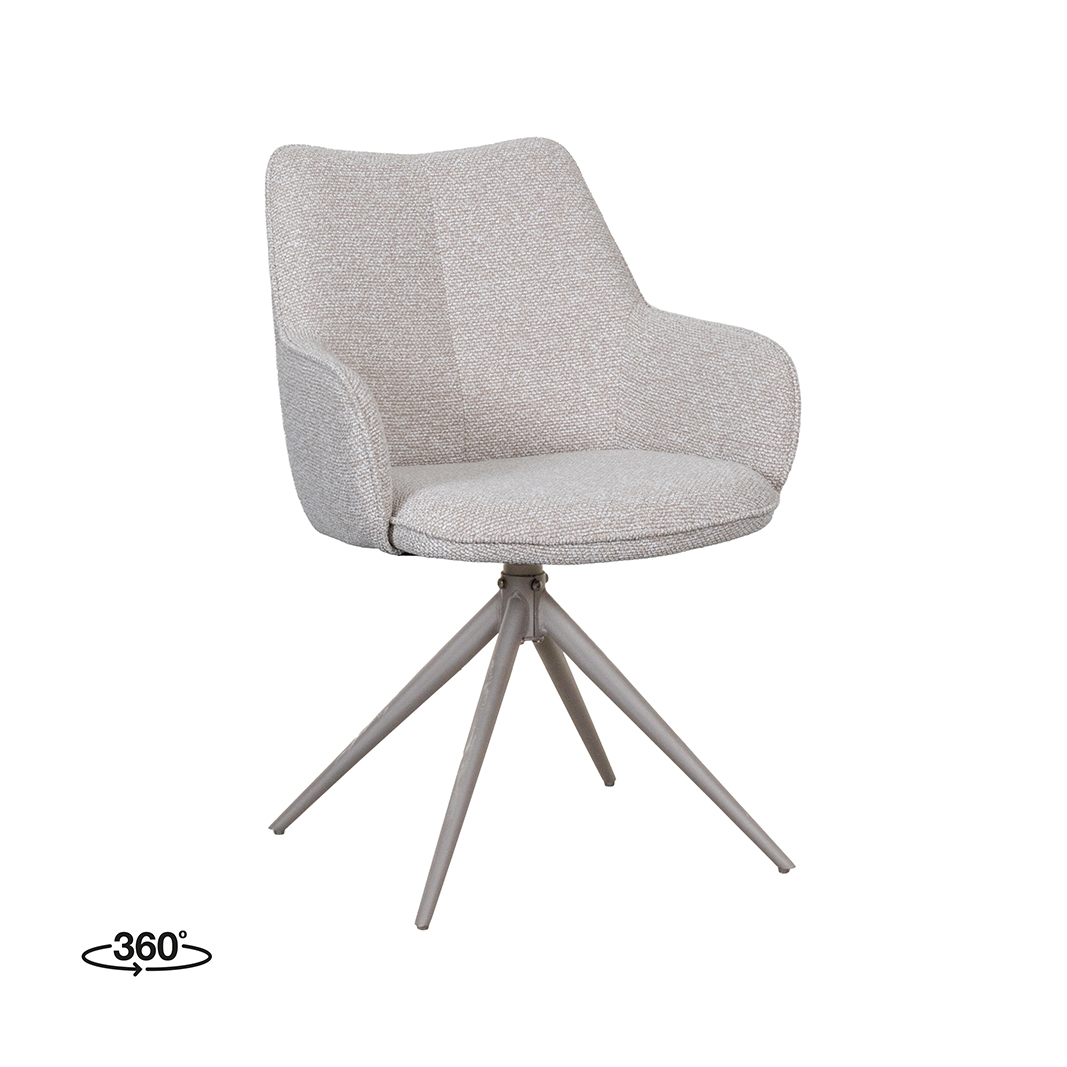 Eetkamerstoel I_Sawa - Zonder armleuning - Naturel Beige - Boucle - LABEL51