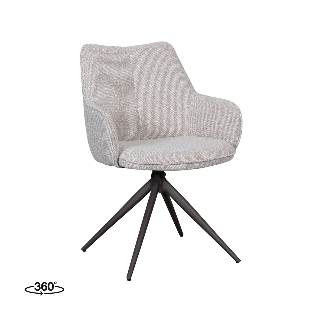 Eetkamerstoel I_Sawa - Zonder armleuning - Naturel Beige - Boucle - LABEL51