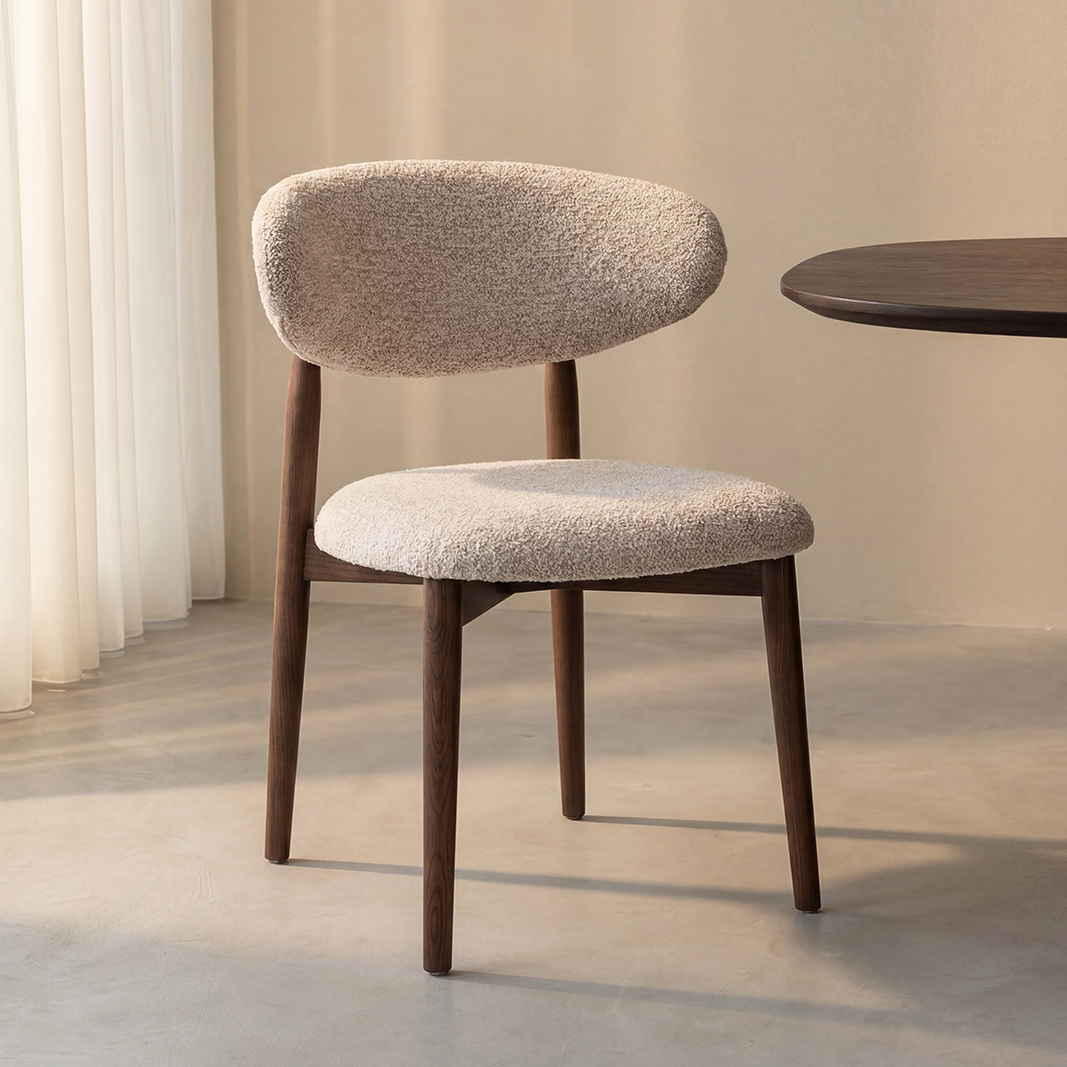 Eetkamerstoel I_Kyoto - Zonder armleuning - Beige - Creme - Geweven - LABEL51