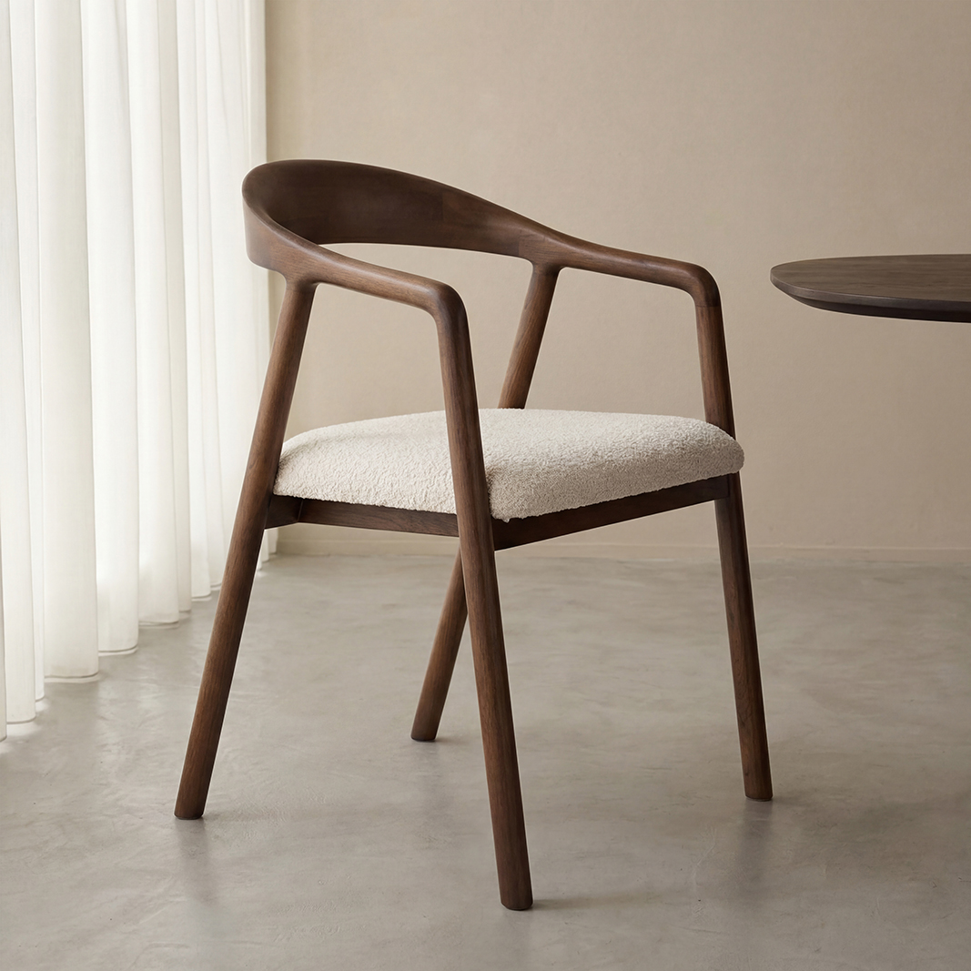 Eetkamerstoel I_Lone - Zonder armleuning - Naturel Beige - Geweven - LABEL51