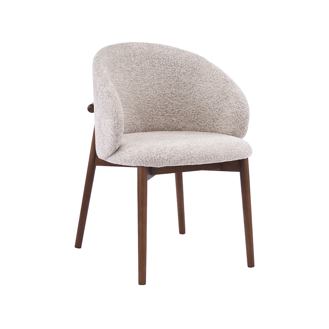 Eetkamerstoel I_Nagano - Zonder armleuning - Beige - Creme - Geweven - LABEL51