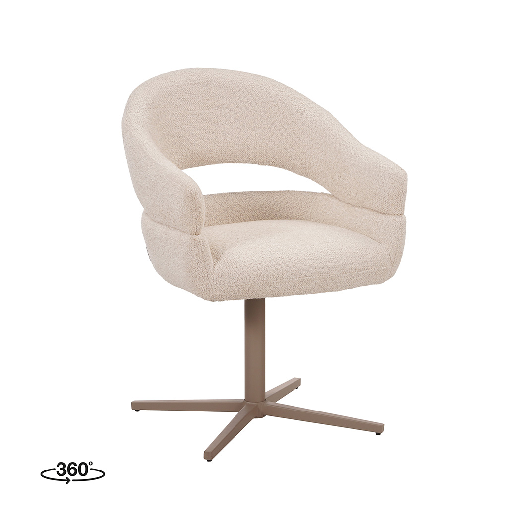 Eetkamerstoel I_Donna - Zonder armleuning - Naturel Beige - Geweven - LABEL51