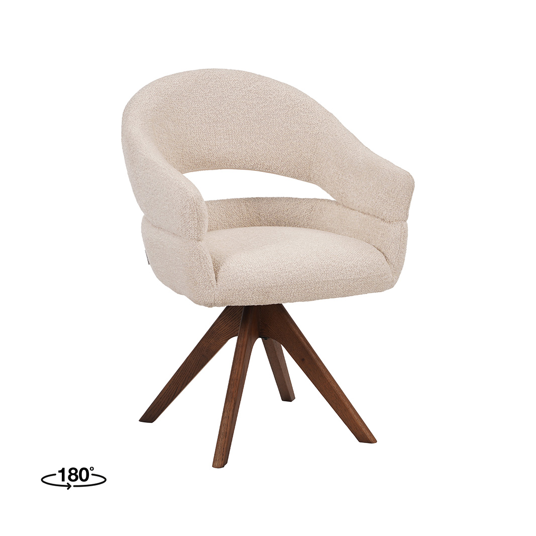 Eetkamerstoel I_Sofia - Zonder armleuning - Naturel Beige - Geweven - LABEL51