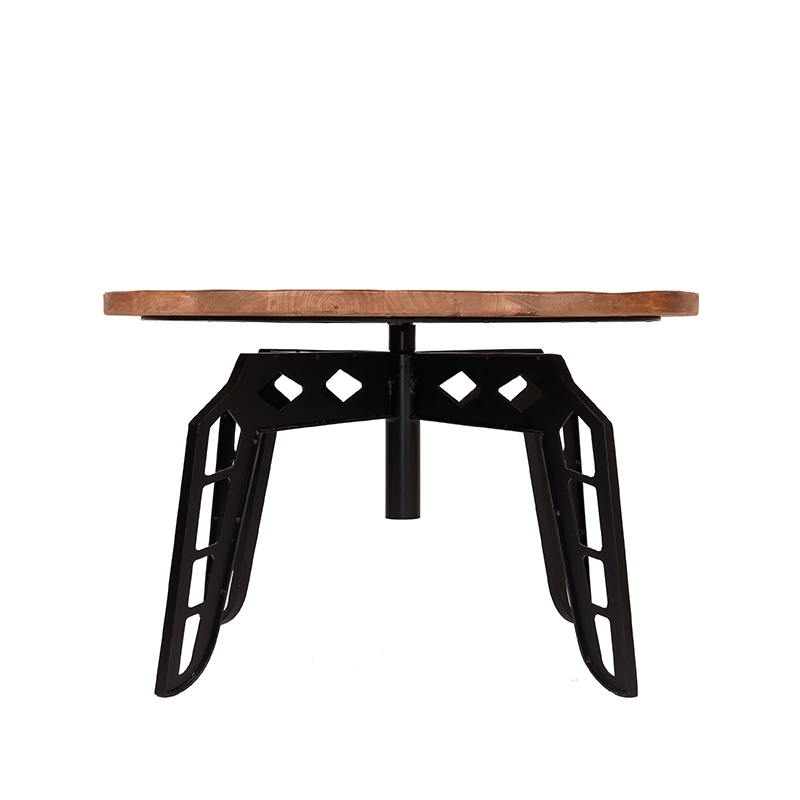 Salontafel I_Pebble - Rond - Rough - BRUIN - Mangohout - Industrieel - LABEL51