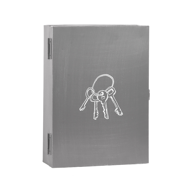 Wanddecoratie I_Sleutelkastje - Antiek Grijs - Metaal - Industrieel - LABEL51