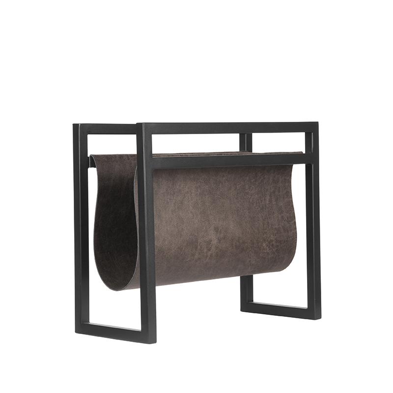 Decoratie I_Magazinehouder - Antraciet - Grijs - Leder - Industrieel - LABEL51