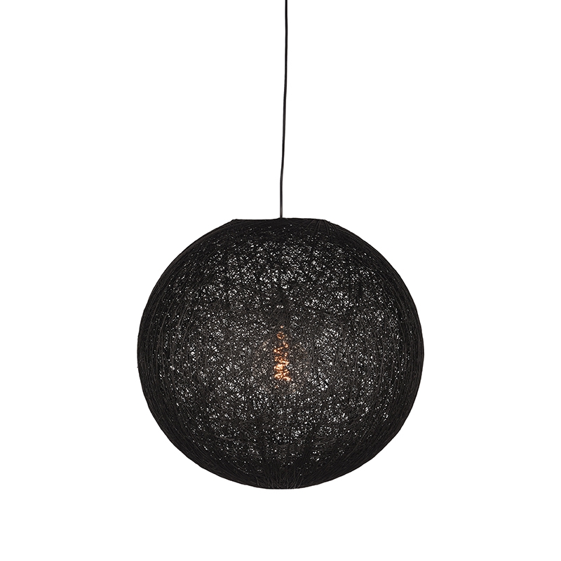 Hanglamp I_Twist - Zwart - Vlas - Modern - LABEL51