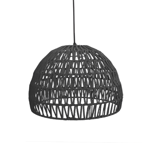 Hanglamp I_Rope - Zwart - Katoen - Modern - LABEL51