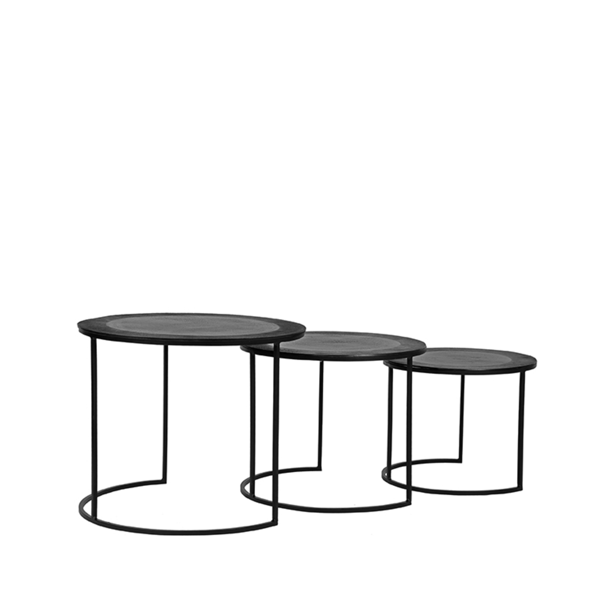 Salontafel I_Set Tres - Rond - Zwart - - Modern - LABEL51