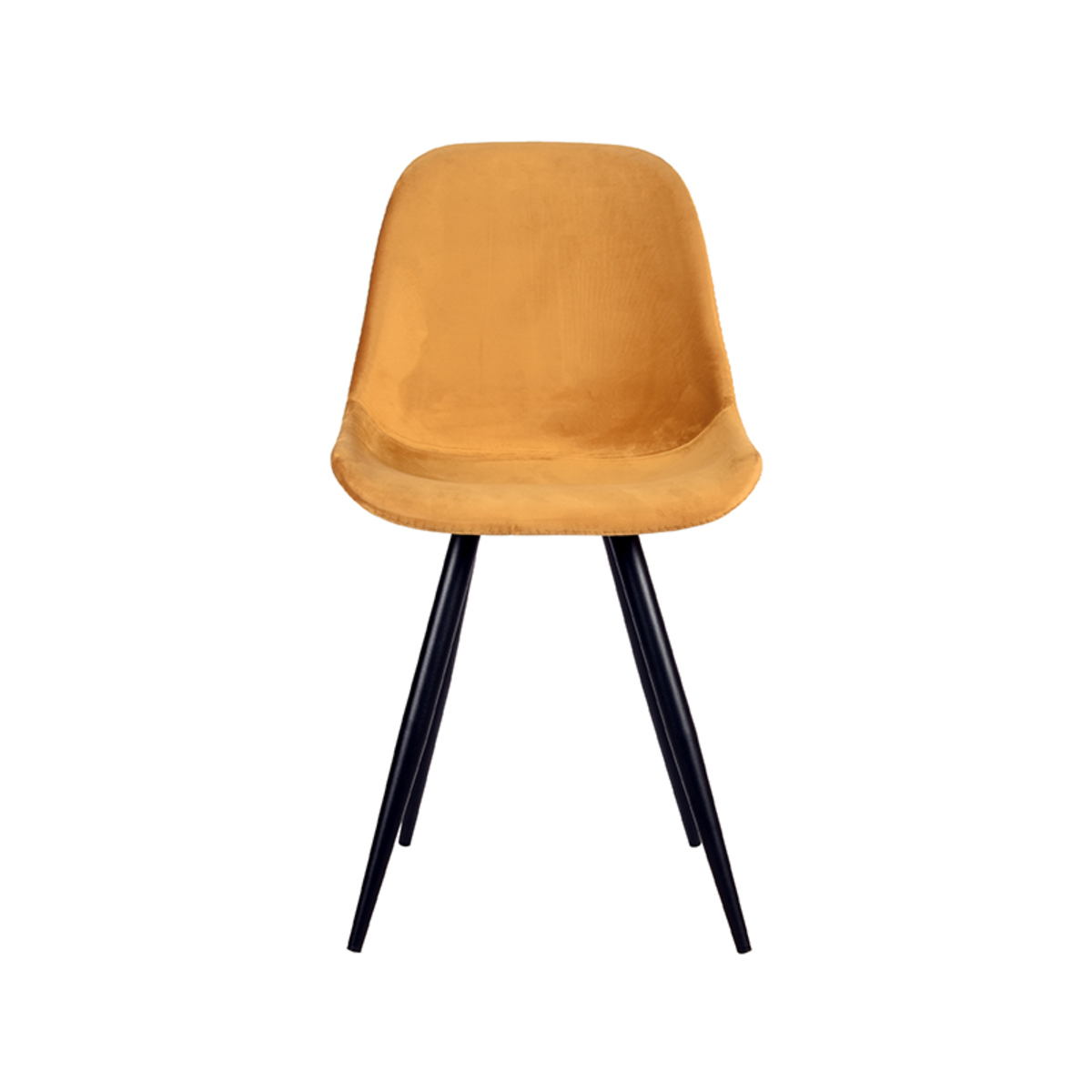 Eetkamerstoel I_Capri - Kuipstoel - Zonder armleuning - Oker - GEEL - Fluweel - Retro - LABEL51