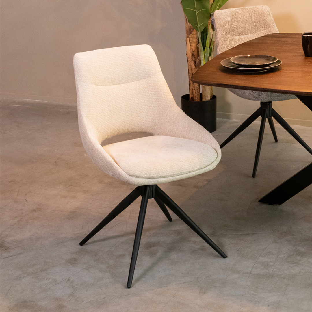 Eetkamerstoel I_Marlow - Zonder armleuning - Naturel Beige - Elite - Minimalistisch - LABEL51