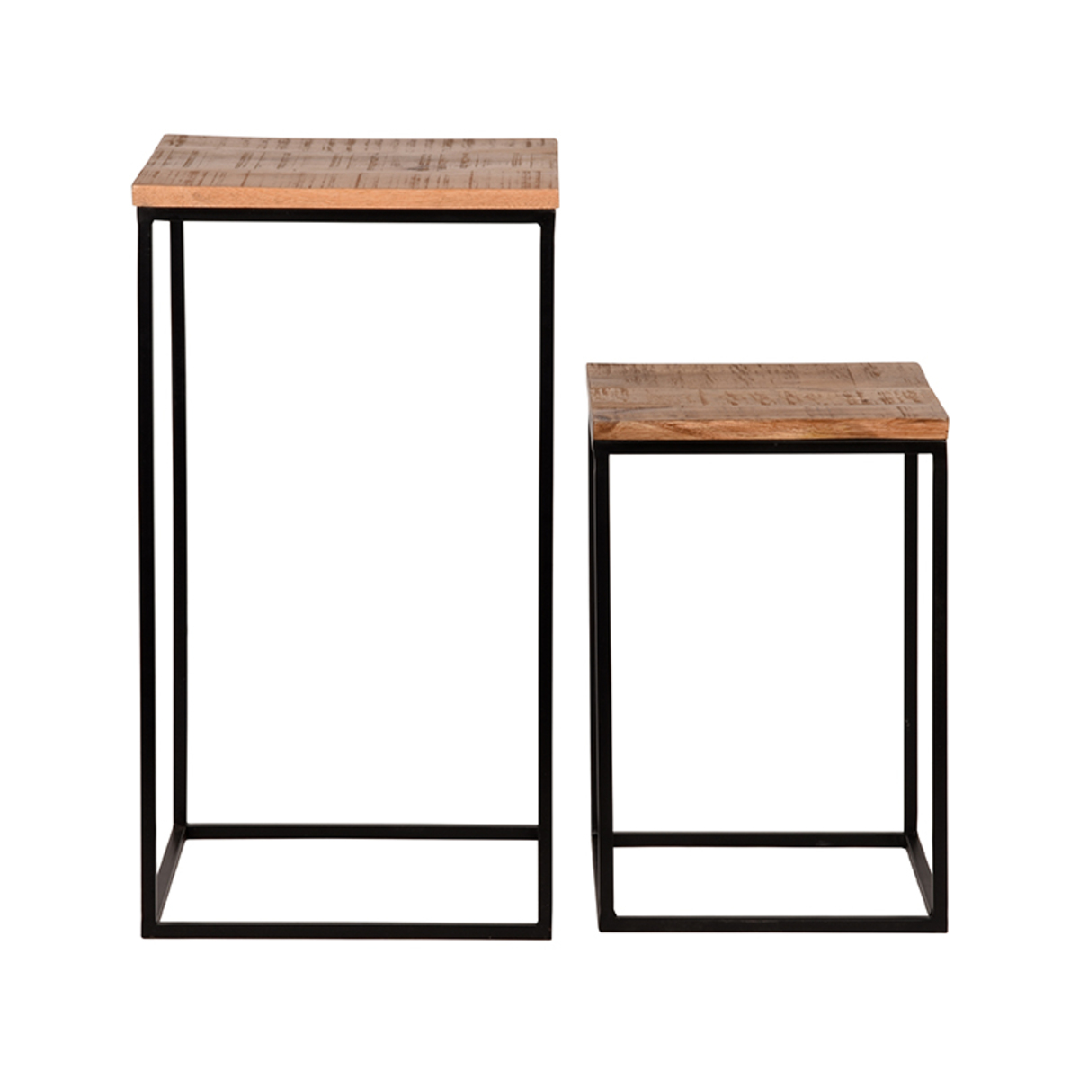 Bijzettafel I_Vintage - Vierkant - Rough - BRUIN - - Industrieel - LABEL51