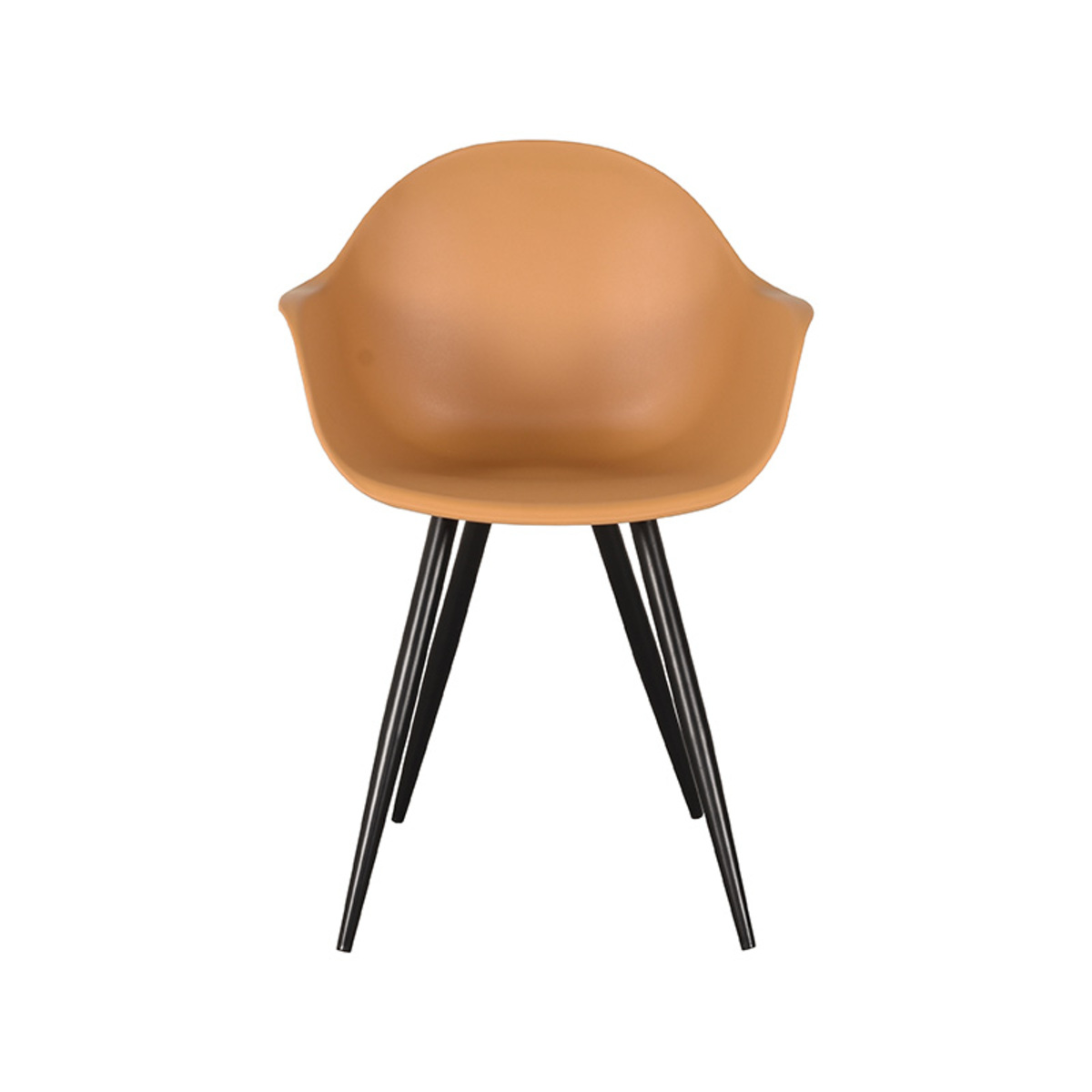 Eetkamerstoel I_Luca - Kuipstoel - Armleuning - Oker - Geel - PP - Retro - LABEL51