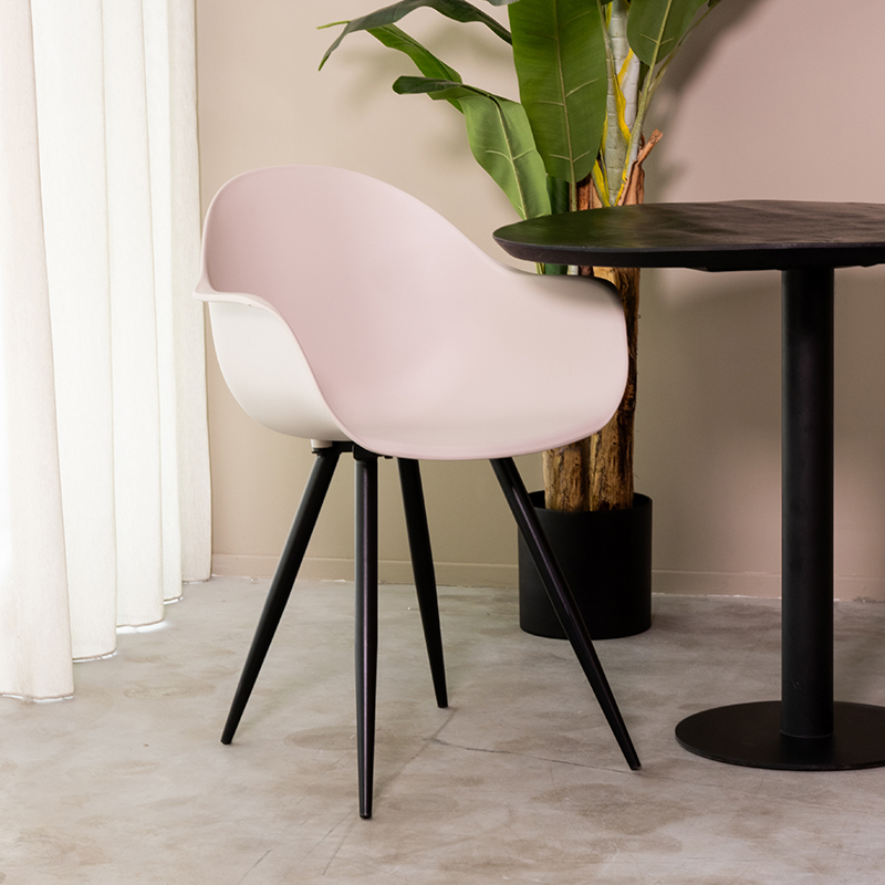 Eetkamerstoel I_Luca - Kuipstoel - Armleuning - Zand - Naturel Beige - Kunststof - Landelijk - LABEL51