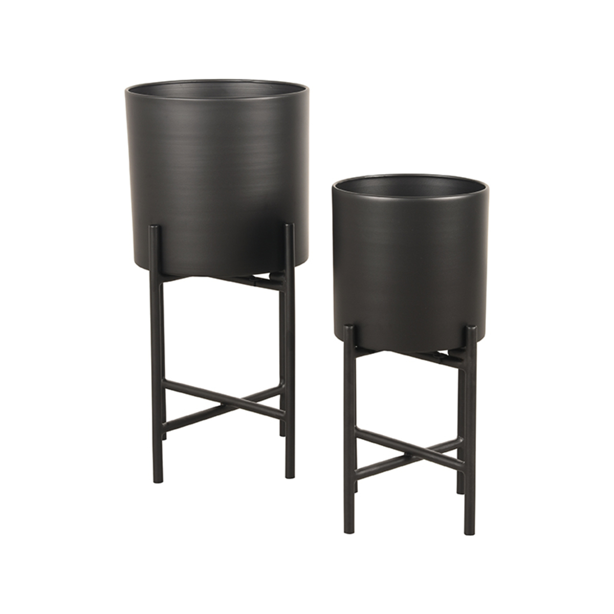 Decoratie I_Plantenstandaards - Zwart - Metaal - Modern - LABEL51