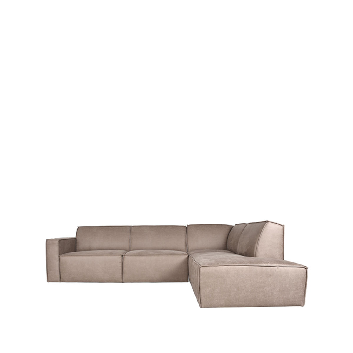 Hoekbank I_Kay - Hoekbank Rechts - Taupe Micro Suede - Bruin - Kunstleder - Modern - LABEL51