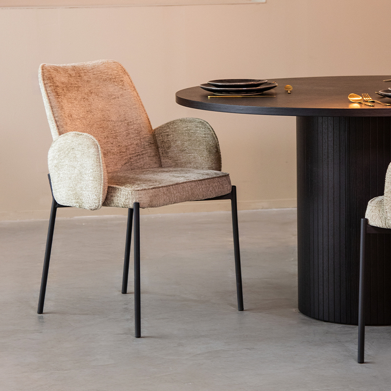 Eetkamerstoel I_Joni - Armleuning - Beige - Naturel Beige - Elegance - Modern - LABEL51