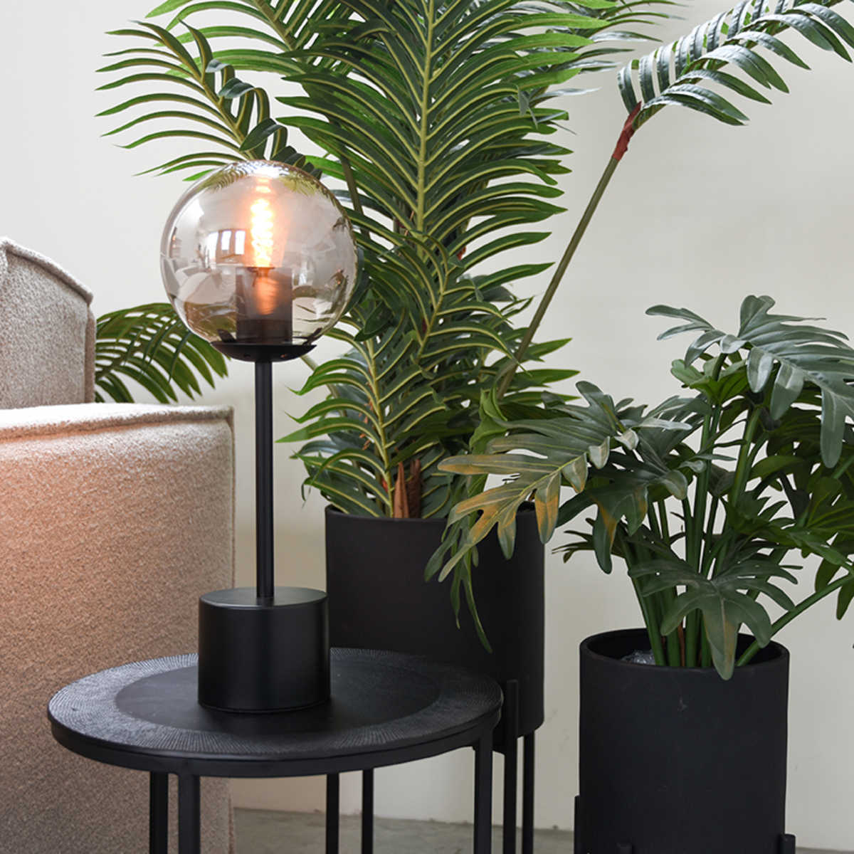 Tafellamp I_Fumo - Smoke - Grijs - Glas - Modern - LABEL51