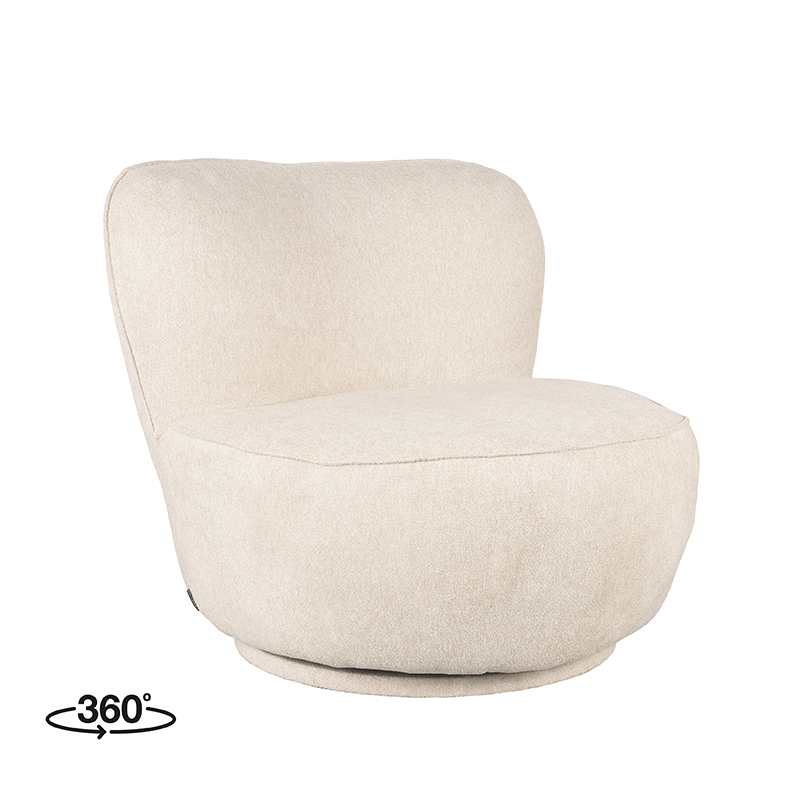 Fauteuil I_Bunny - Zonder armleuning - Beige - Creme - Boucle - Modern - LABEL51