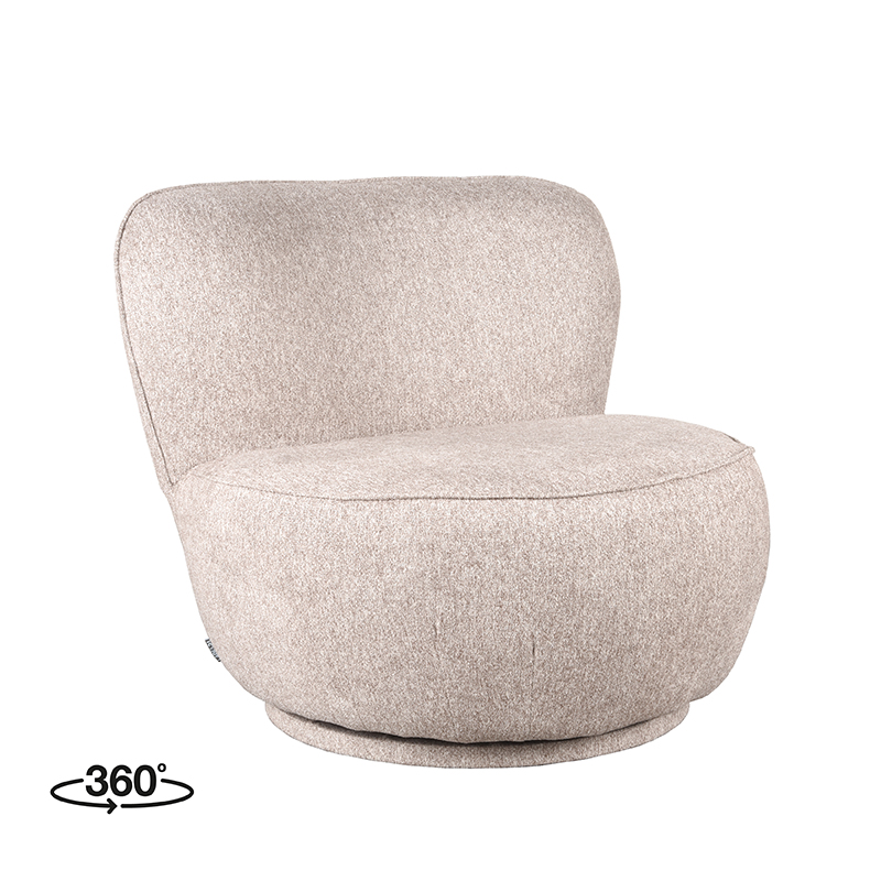 Fauteuil I_Bunny - Zonder armleuning - Taupe - Bruin - Boucle - Modern - LABEL51