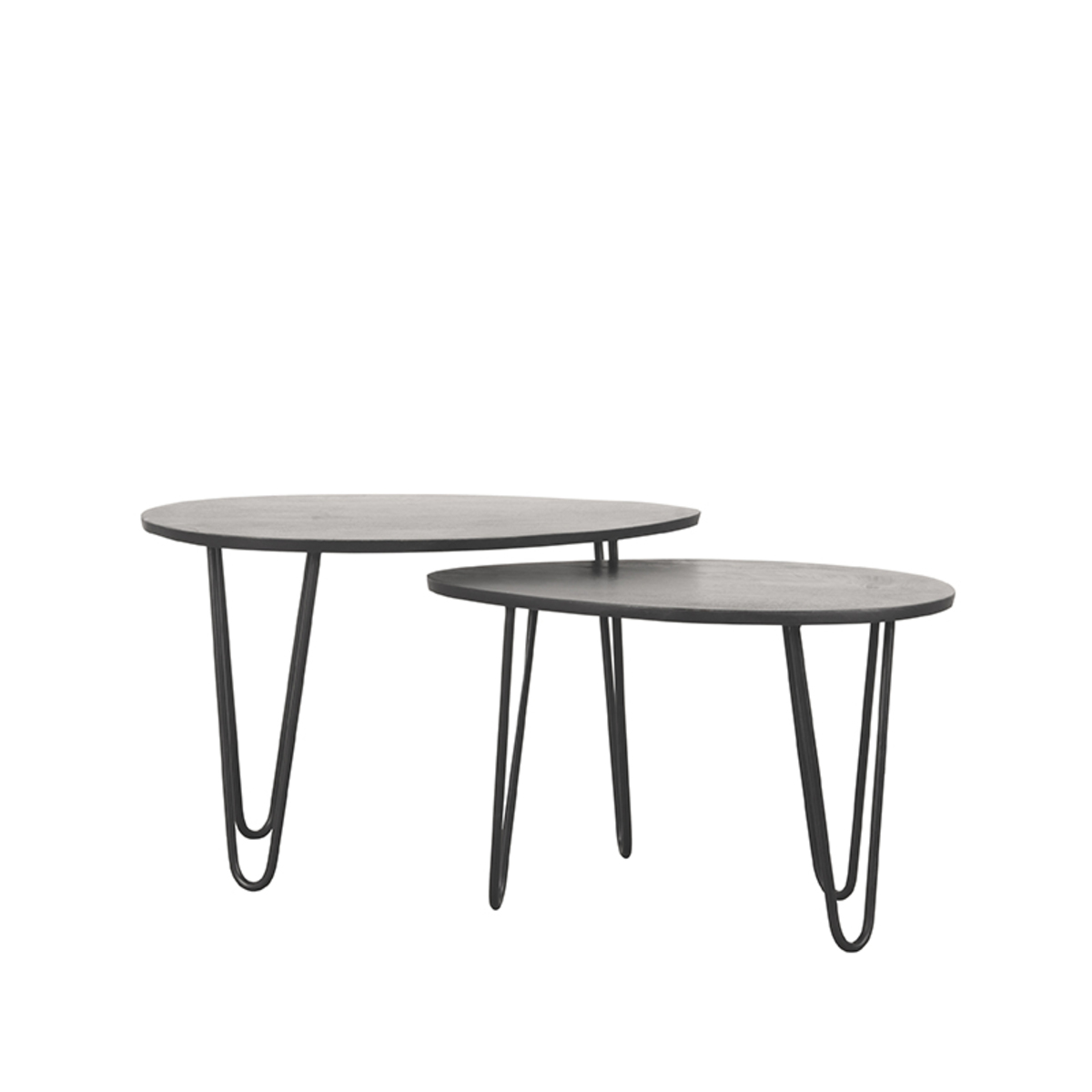 Salontafel I_Frisk - Ovaal - Zwart - Mangohout - Modern - LABEL51