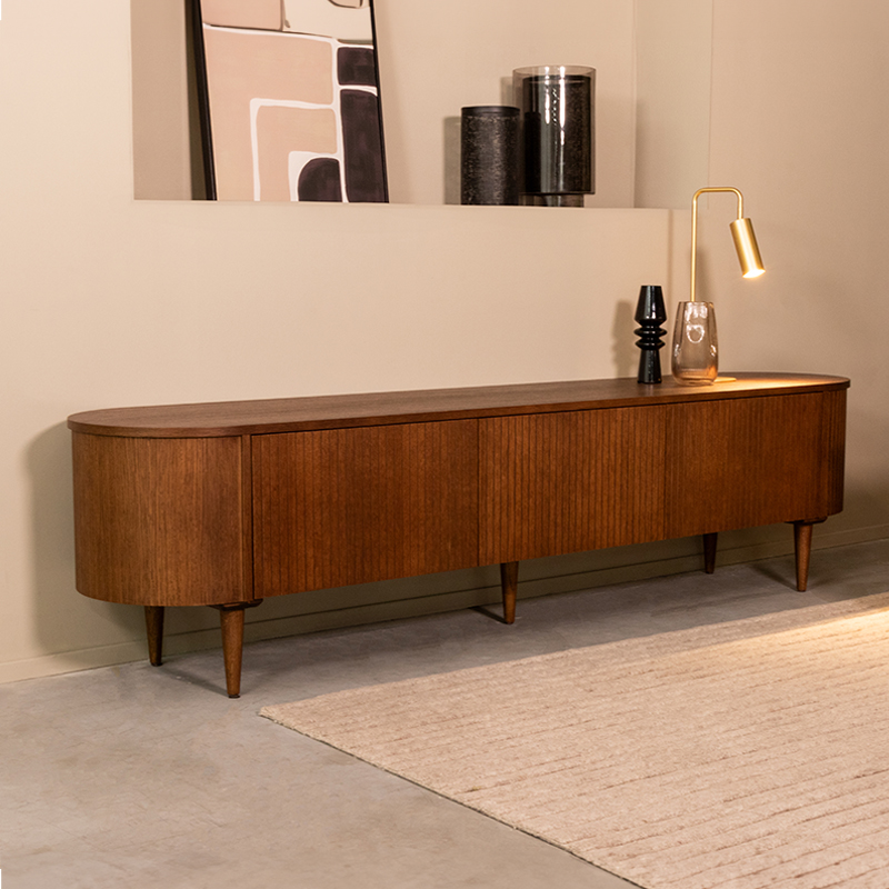 Tv-meubel I_Oliva - Walnoot - Bruin - Eiken - Minimalistisch - LABEL51