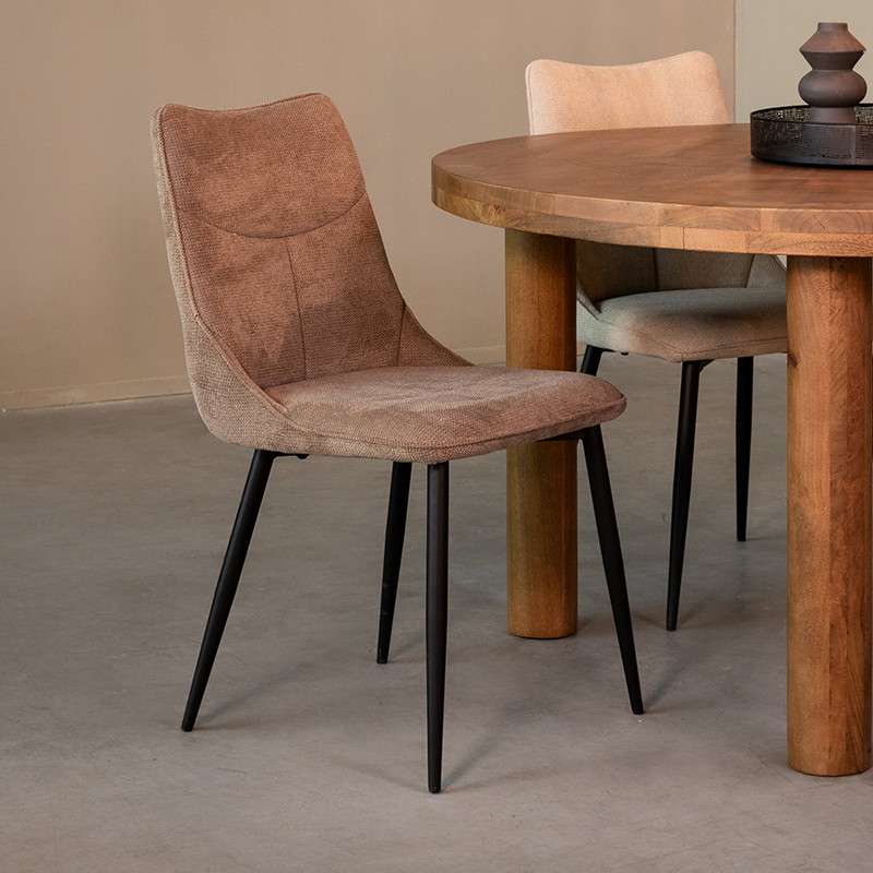 Eetkamerstoel I_Riv - Zonder armleuning - Clay - Bruin - Cato - Modern - LABEL51