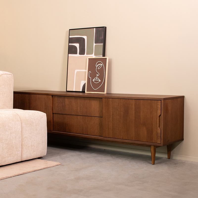 Tv-meubel I_Jule - Walnoot - BRUIN - - Minimalistisch - LABEL51