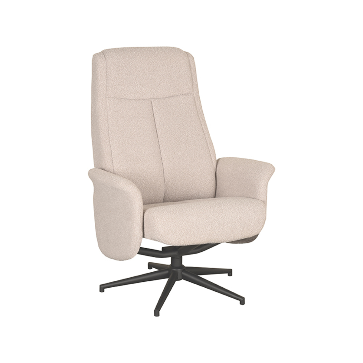 Fauteuil I_Bergen - Relaxfauteuil - Draaibaar - Armleuning - Naturel Beige - Boucle - Landelijk - LABEL51