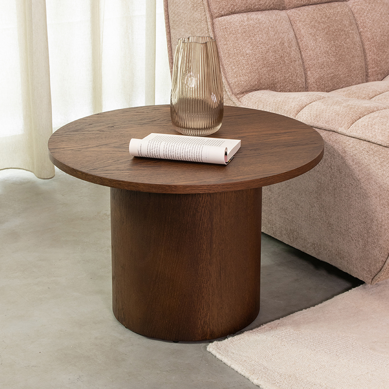 Salontafel I_Oliva - Rond - Walnoot - BRUIN - Eiken - Minimalistisch - LABEL51