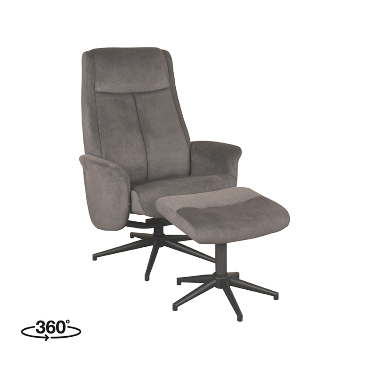 Fauteuil I_Bergen - Relaxfauteuil - Armleuning - Antraciet - Grijs - Cosmo - Modern - LABEL51