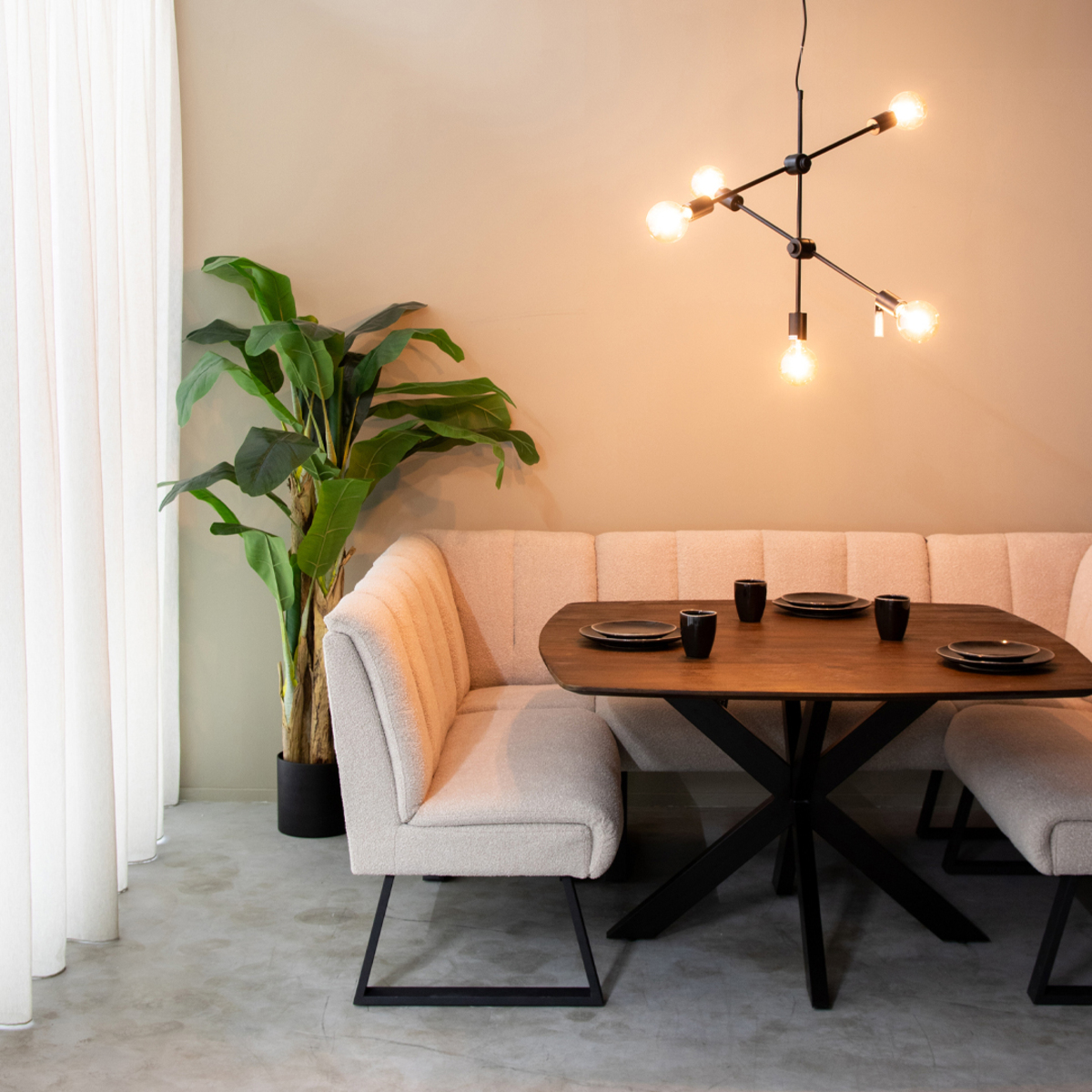 Eetkamerbank I_Modula - Naturel - - Landelijk - LABEL51