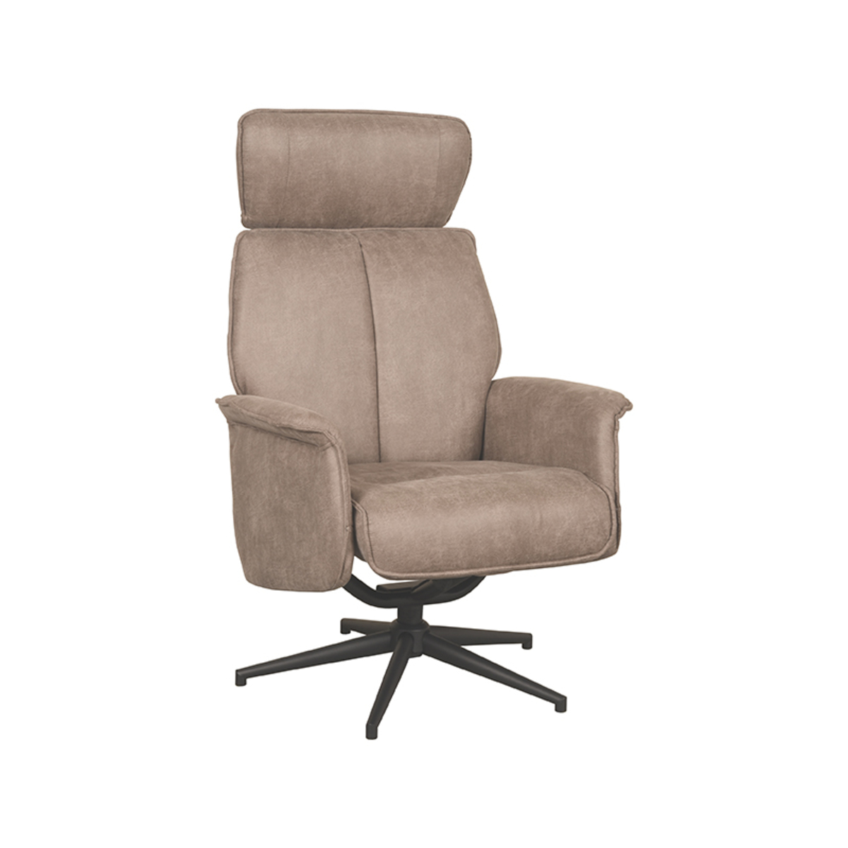 Fauteuil I_Verdal - Relaxfauteuil - Draaibaar - Armleuning - Taupe - BRUIN - - Modern - LABEL51