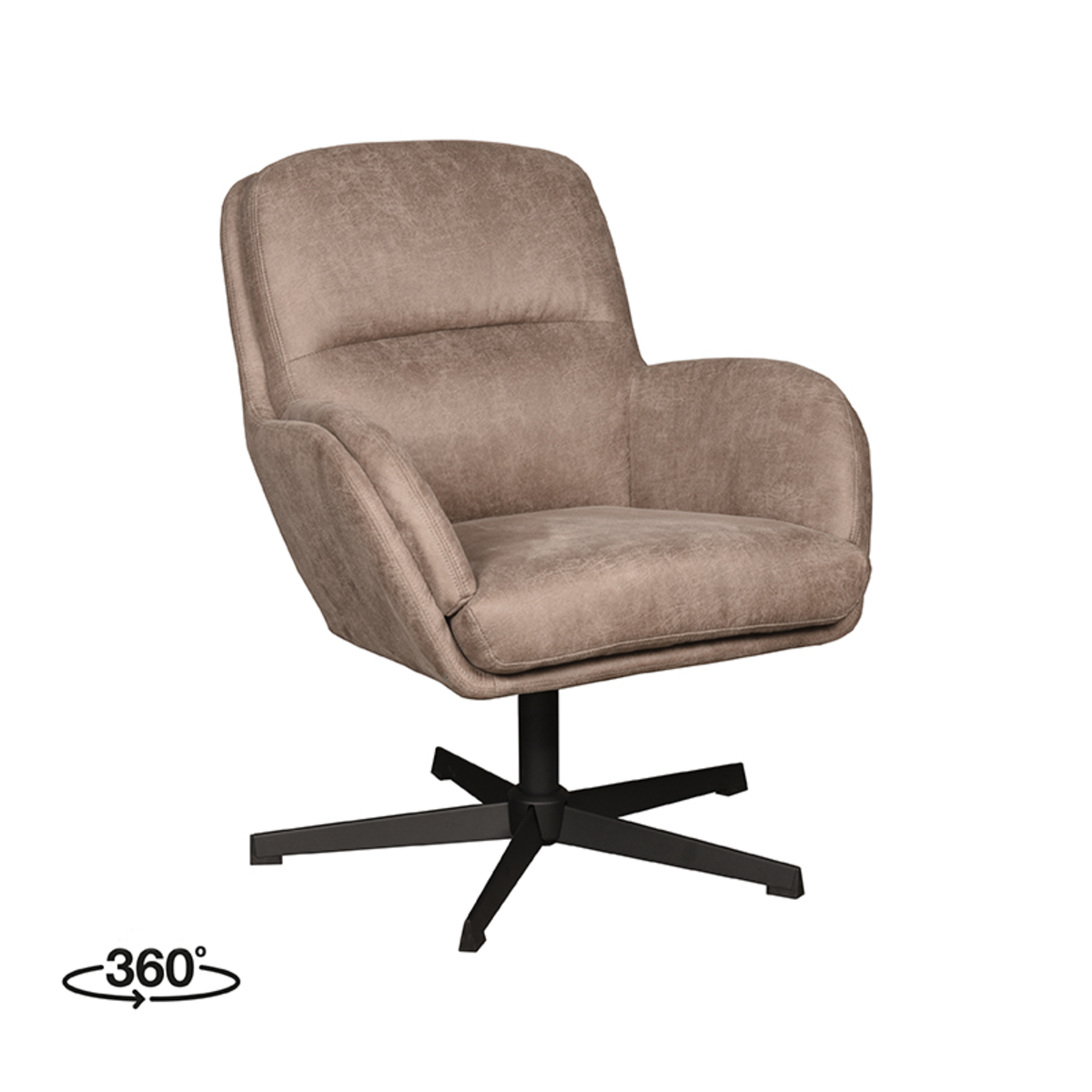 Fauteuil I_Moss - Armleuning - Taupe - Bruin - Micro Suede - Modern - LABEL51